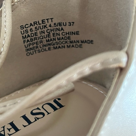 JUSTFAB New Scarlett Flat Sandal With Embellished Strap Wraparound Ankles Ties - Picture 8 of 10